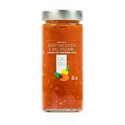 giù giù sugo salsiccia melanzane gr. 300 sicilia siciliano prezzemolo e vitale