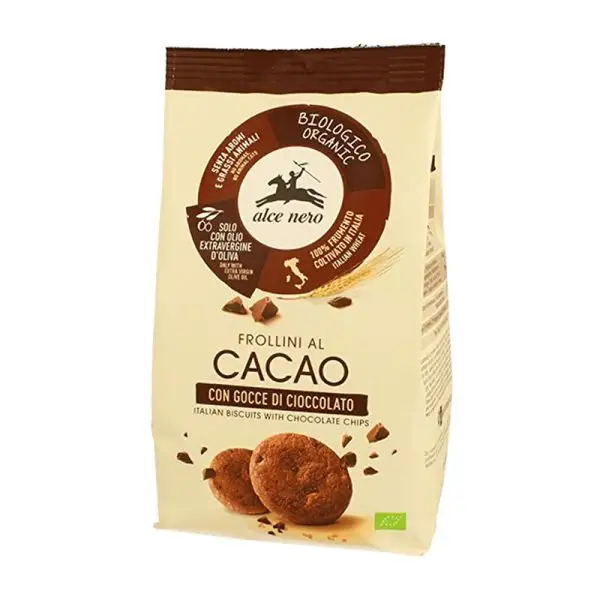 Alce Nero Frollini al cacao con gocce di cioccolato bio gr. 300
