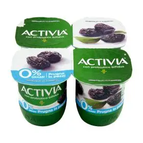 Danone Activia yogurt magro 0 % alla prugna gr. 125 x 4