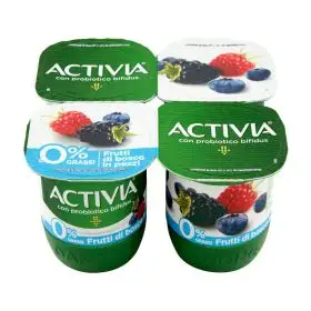 Danone Activia yogurt magro 0 % ai frutti di bosco gr. 125 x 4