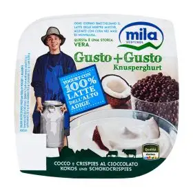 Mila Yogurt gusto + gusto cocco crispy gr. 150