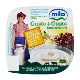 Mila Yogurt gusto + gusto vaniglia e biscotti gr. 150