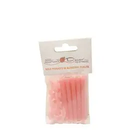 Sicildecor Candeline rosa con base 10 pezzi