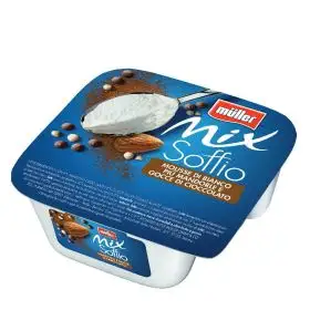 Müller Mix Soffio mousse di bianco, gocce di cioccolato e mandorle gr.120
