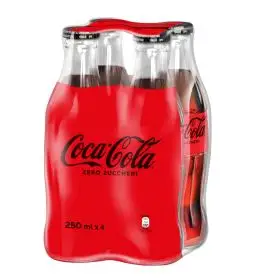Coca cola Zero in vetro cl.25 x 4