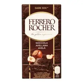 Ferrero Rocher Tavoletta cioccolato fondente 55% e nocciole gr.90